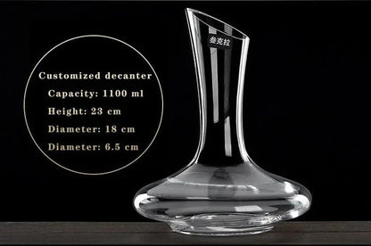 Premium crystal wine decanter with elegant U-shaped design, enhancing the flavor and aroma of your favorite red wines