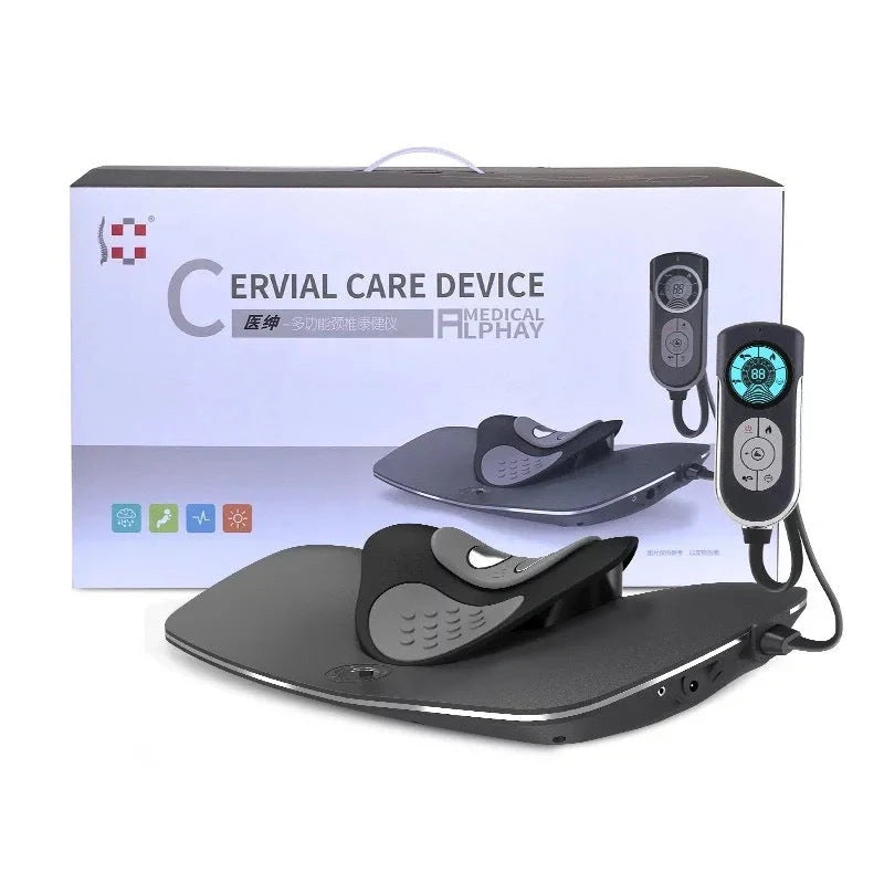 Air Soft Brace Adjustable Neck and Waist Massager in black