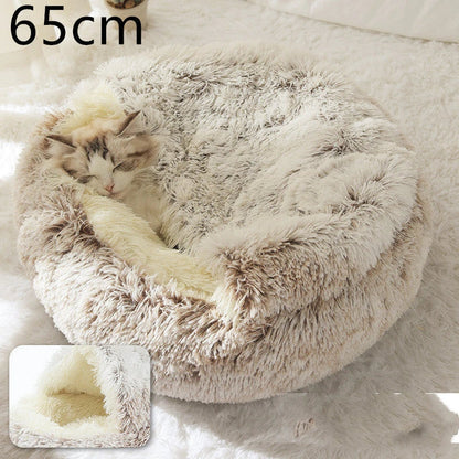Cozy and comfortable 2-in-1 pet bed for cats and dogs, featuring plush, warm, and soft materials