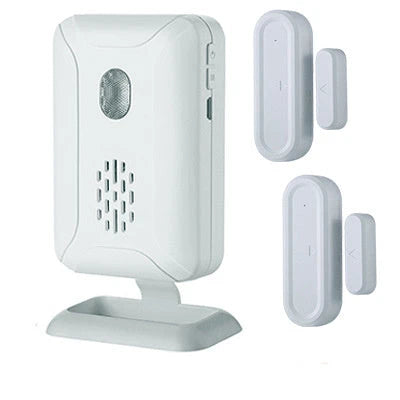 Wireless doorbell chime with 280-metre range, vibrant LED lights, and customisable settings for home and business security