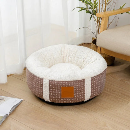 Winter Lamb Wool Pet Bed in grey, brown, dark grey, and 1Brown, sizes 40cm to 80cm