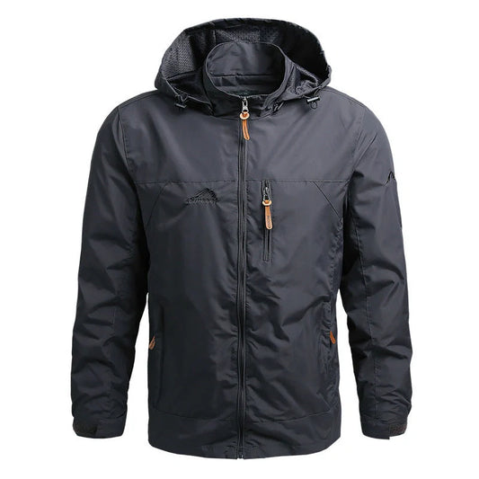Men's hooded mountaineering windbreaker in various colours and sizes