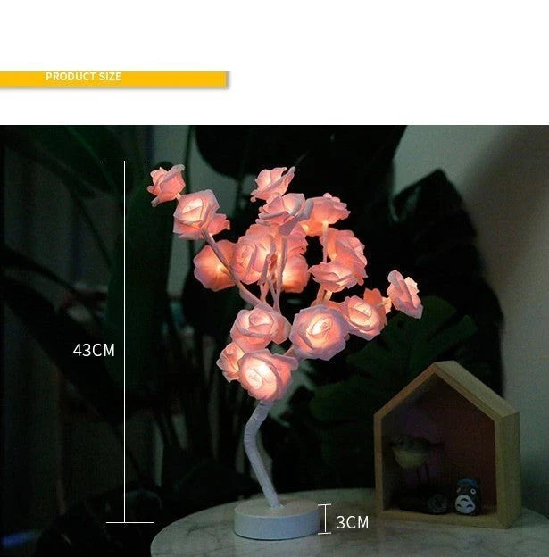 Enchanting Rose Flower Lamp with warm, soothing lighting and USB/battery power options for versatile home decor