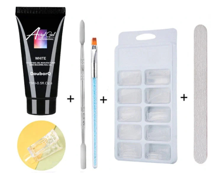 DIY Nail Art Polish Kit with various colours and tools for creative manicures at home