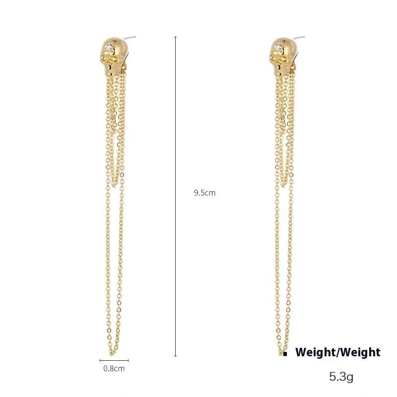 Original Punk Skull Pendant Earrings with zircon accents, available in three unique styles.