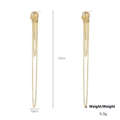 Original Punk Skull Pendant Earrings with zircon accents, available in three unique styles.