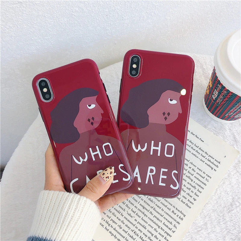 Charming Japanese-inspired phone case with illustration of a young woman in vibrant colours
