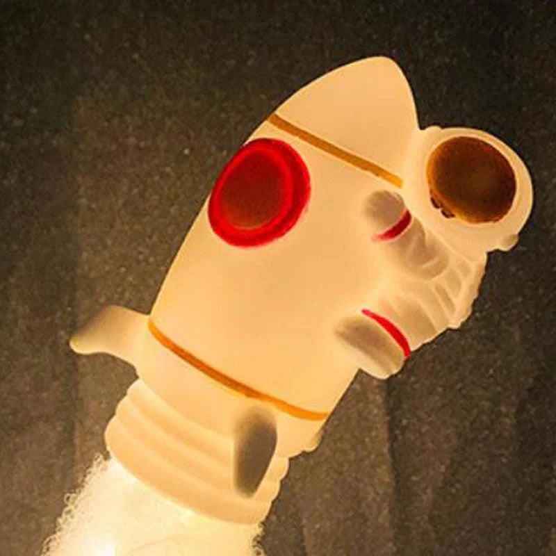 DIY LED Night Light USB Table Lamp with small rocket model