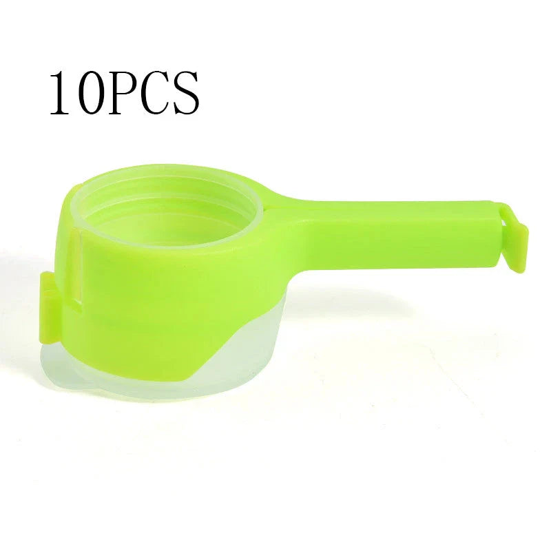 Premium food preservation clip with airtight seal and wide pouring spout to keep snacks fresh