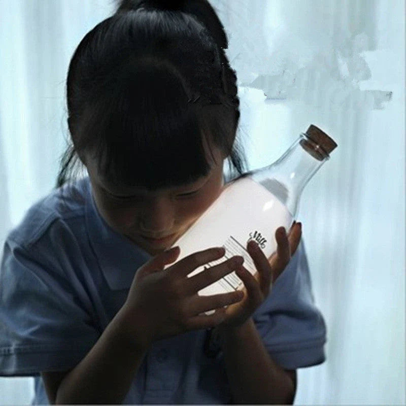 Milk Bottle USB Charging LED Nightlight Lamp with a soft, warm glow - a comforting and practical sleep companion for babies and children