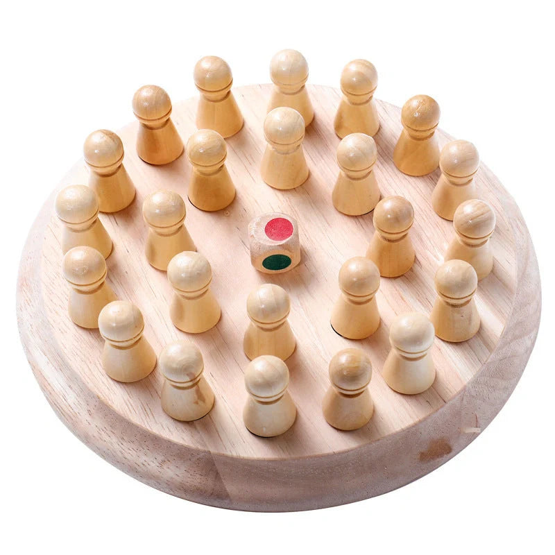 Children's wooden memory chess set for early colour education
