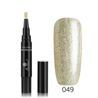3-in-1 Gel Nail Varnish Pen with Glitter for easy one-step nail art