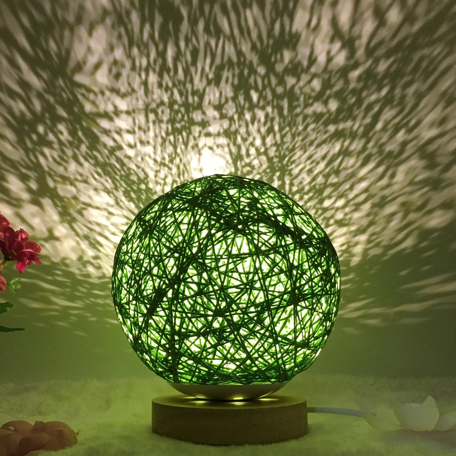 Creative Linen Table Lamp with LED Intelligent USB7 Colour RGB16 Remote Control