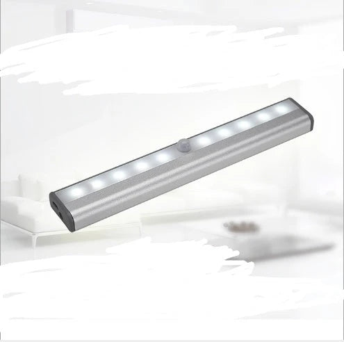 Sleek motion-activated LED cabinet light with infrared sensor for hands-free, energy-efficient illumination