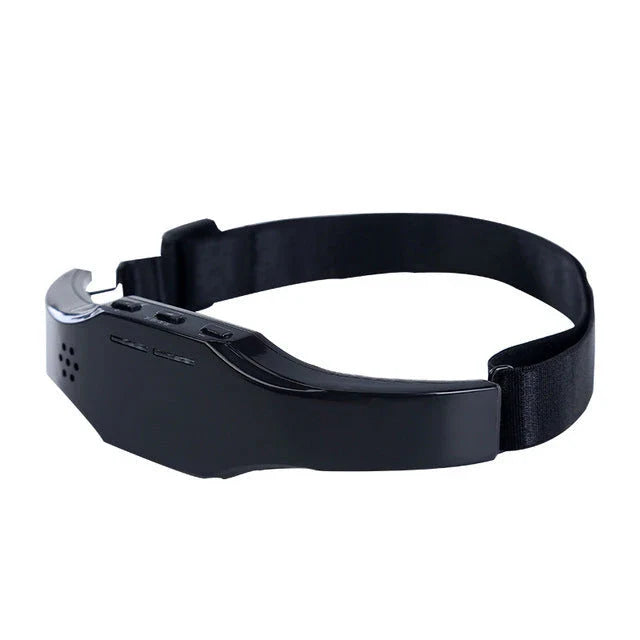Wireless relaxation massage helmet with adjustable straps and control buttons for customised head massage experience