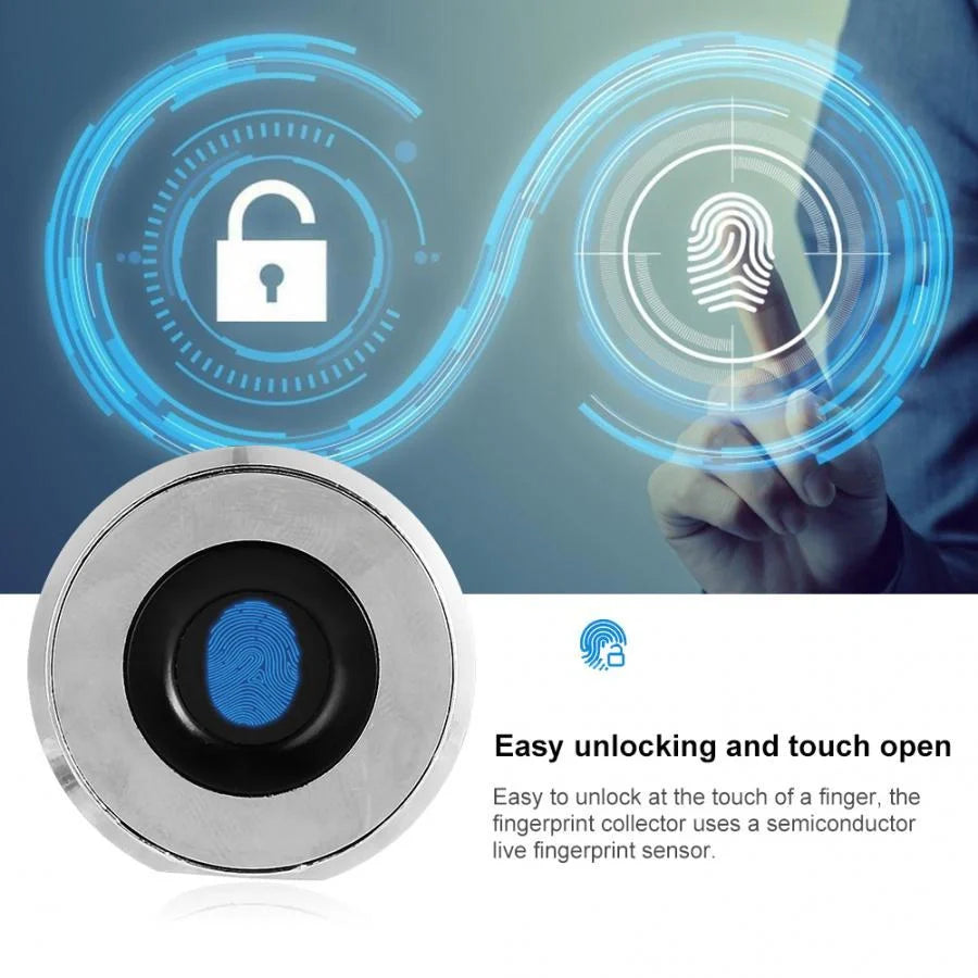 Stainless steel fingerprint drawer lock with USB charging capability