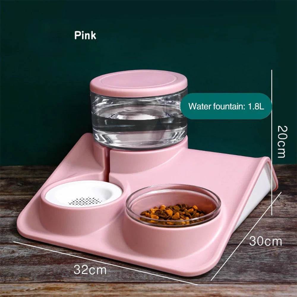 Automatic Feeder Water Fountain for pets with 1.8L capacity and filter system