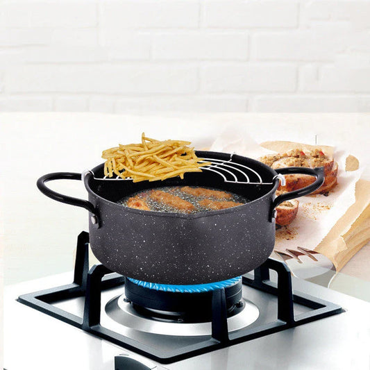 Premium iron oil-saving fryer with non-stick coating for hassle-free home cooking