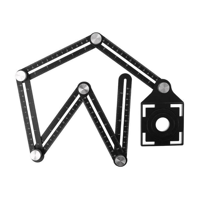 Aluminum alloy six-folding multi-angle measuring ruler for precise tile and lumber layouts