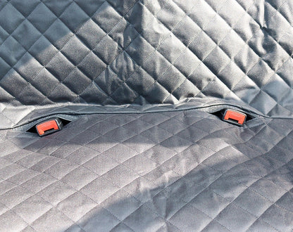Waterproof dog car seat cover with view mesh and anti-skid surface