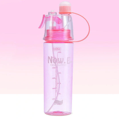 Refreshing mist spray cup with adjustable water spray, transparent scale, and compact design for outdoor activities