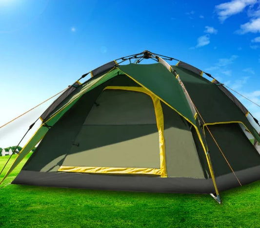 Water-proof automatic opening tent for 3-4 people, available in sky blue and army green