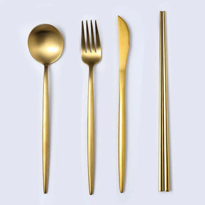 Premium 20-piece stainless steel cutlery set with mirror-polished finish, ergonomic design, and elegant gift box