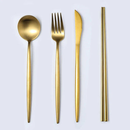 Premium 20-piece stainless steel cutlery set with mirror-polished finish, ergonomic design, and elegant gift box