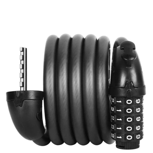 Steel wire bicycle code lock with adjustable password for anti-theft security