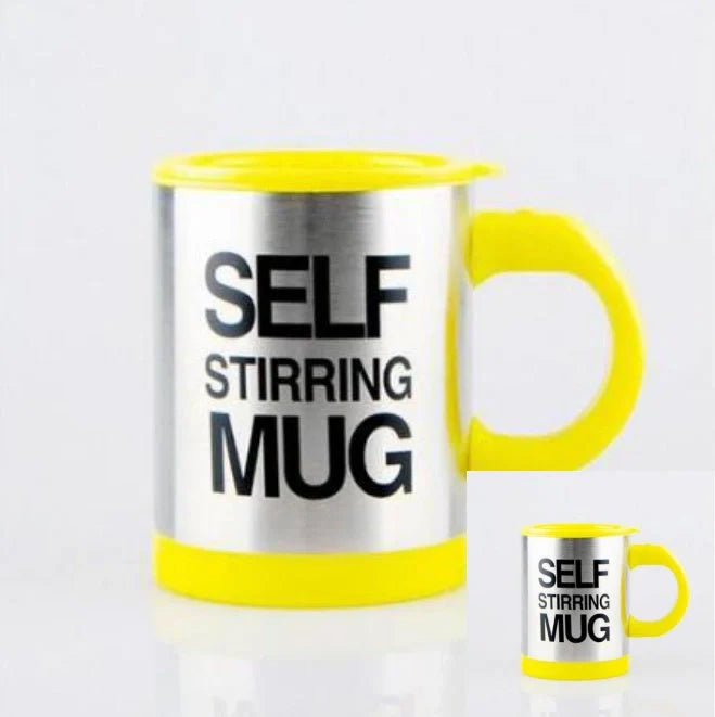 304 stainless steel self-stirring mug with magnetic mixer in various colours