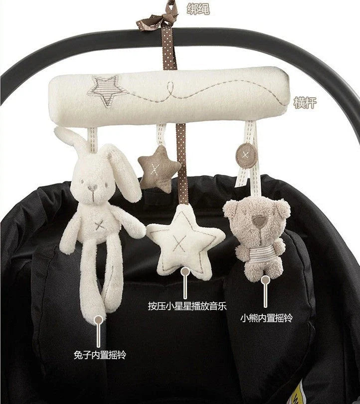 Soft, plush baby rattles in adorable rabbit and bear designs to soothe and entertain infants and toddlers