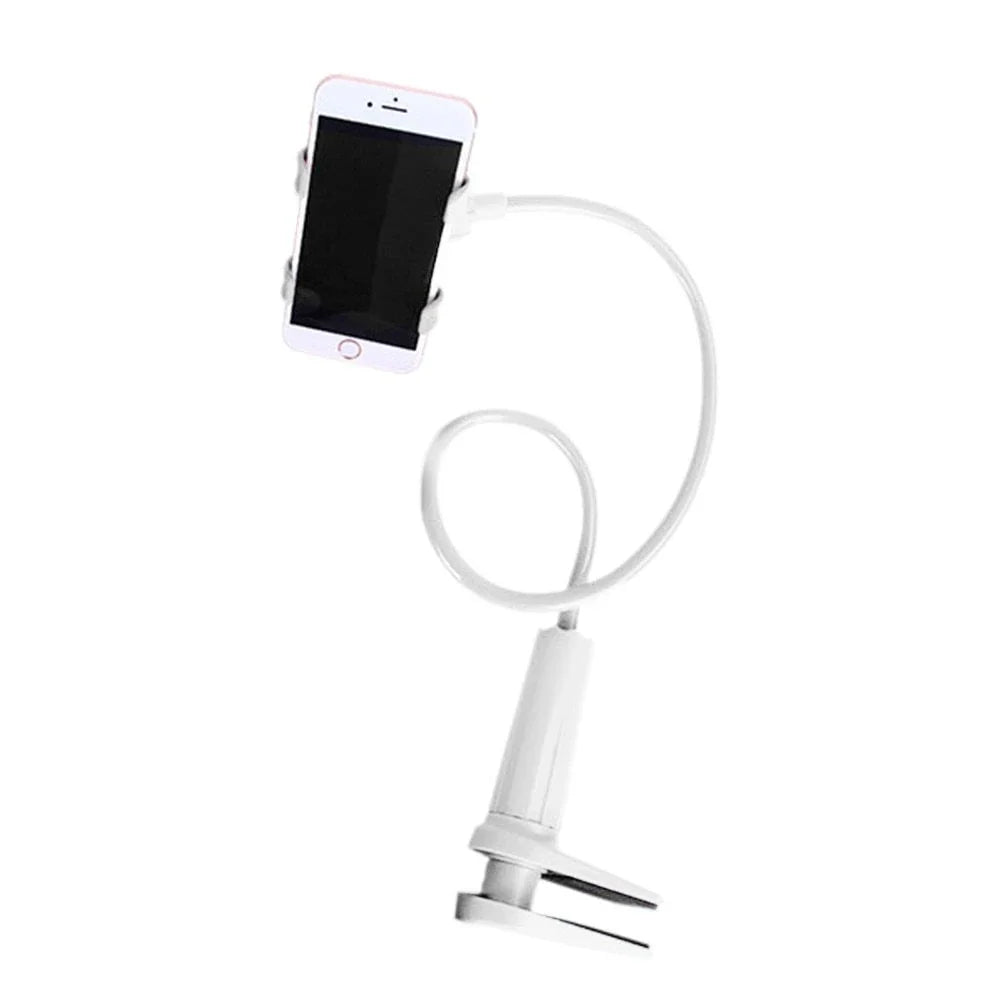 Versatile tablet and phone stand with 360-degree rotation for comfortable hands-free use while lounging on the couch or in bed