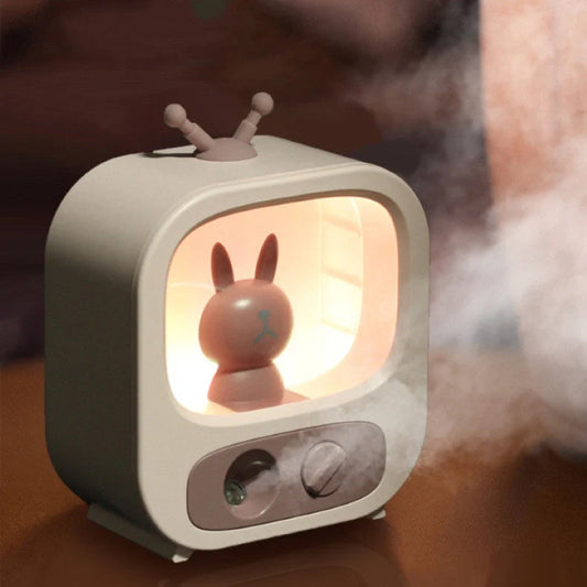 USB Mini Air Humidifier in green, pink, and blue with night lights