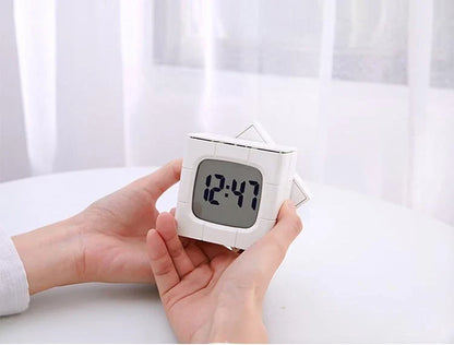 Multifunctional Rubik's Cube Alarm Clock with voice control, LED lighting, and Pomodoro timer