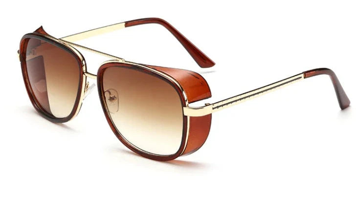 Stylish driving sunglasses with a retro-inspired design, durable metal and plastic frame, and advanced UV protection for all-weather driving and outdoor activities.