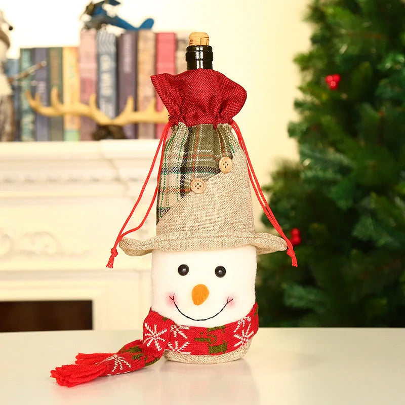 Festive Christmas wine bottle socks in vibrant colours, 14cm x 31cm