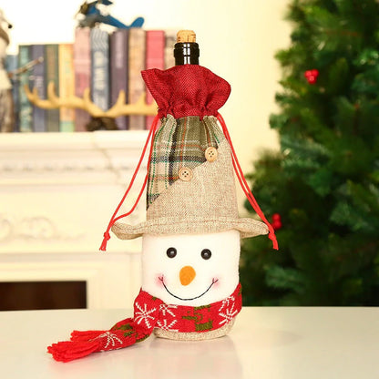 Festive Christmas wine bottle socks in vibrant colours, 14cm x 31cm