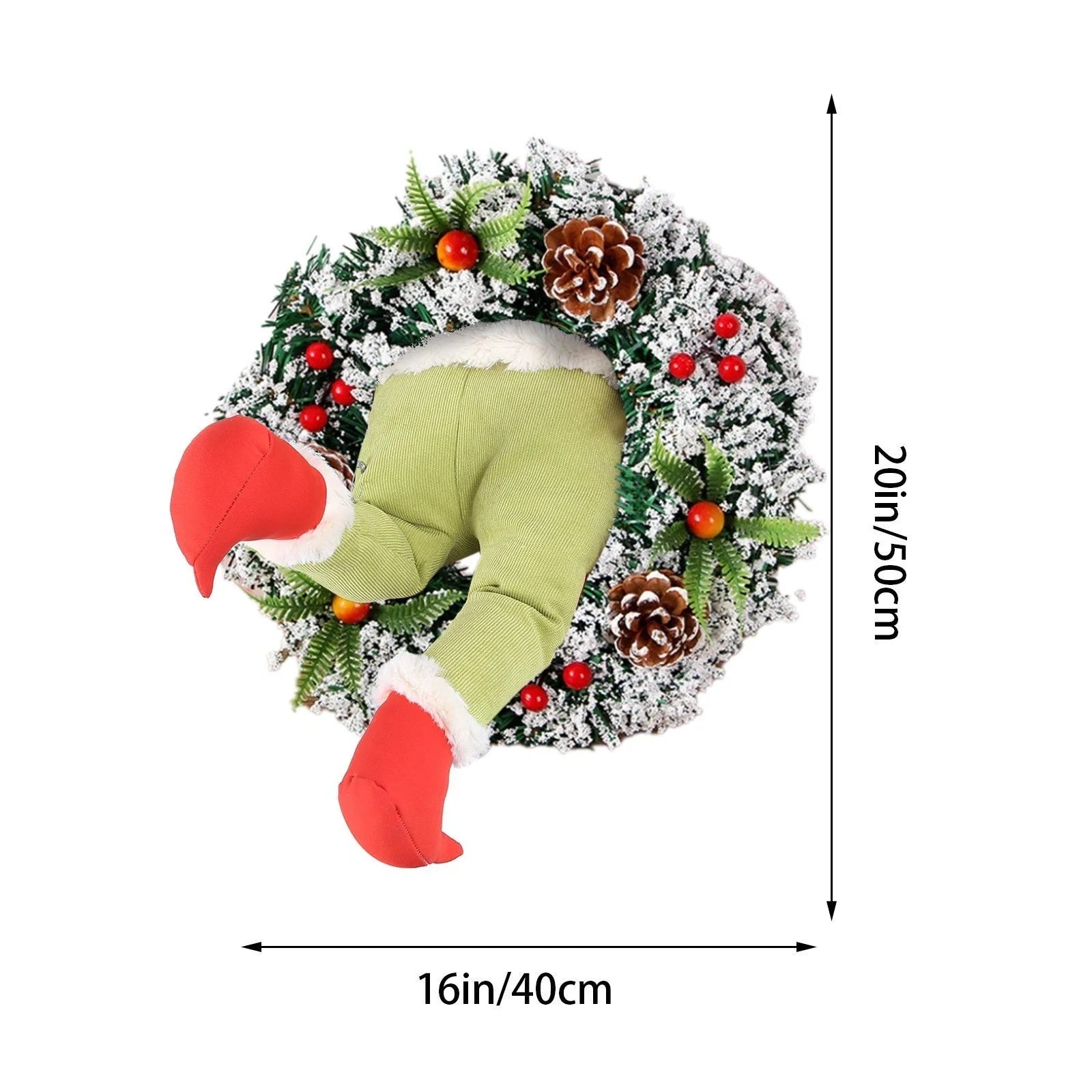 Christmas Thief Burlap Wreath with Santa Legs decoration