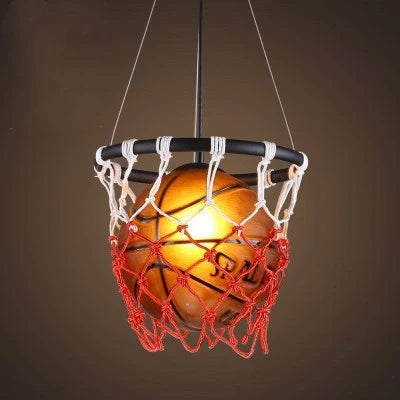 American Retro Basketball Chandelier with adjustable hanging wire and LED lighting options