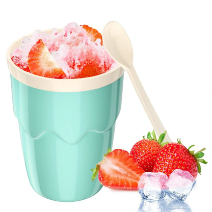 Stainless steel slushy cup for homemade ice cream and quick-freeze slushies