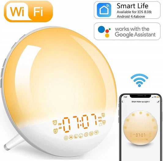 2nd Generation Smart Wake-up Light with voice and app control, simulating sunrise for a natural wake-up