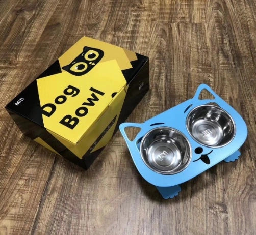 Stainless steel anti-spill pet feeding bowl in various colors