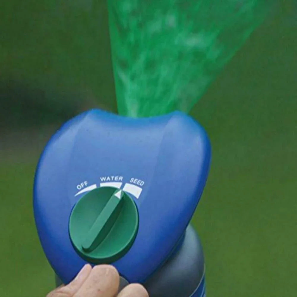 Premium hydro-seeding system with spray head and liquid mousse for effortless lawn rejuvenation