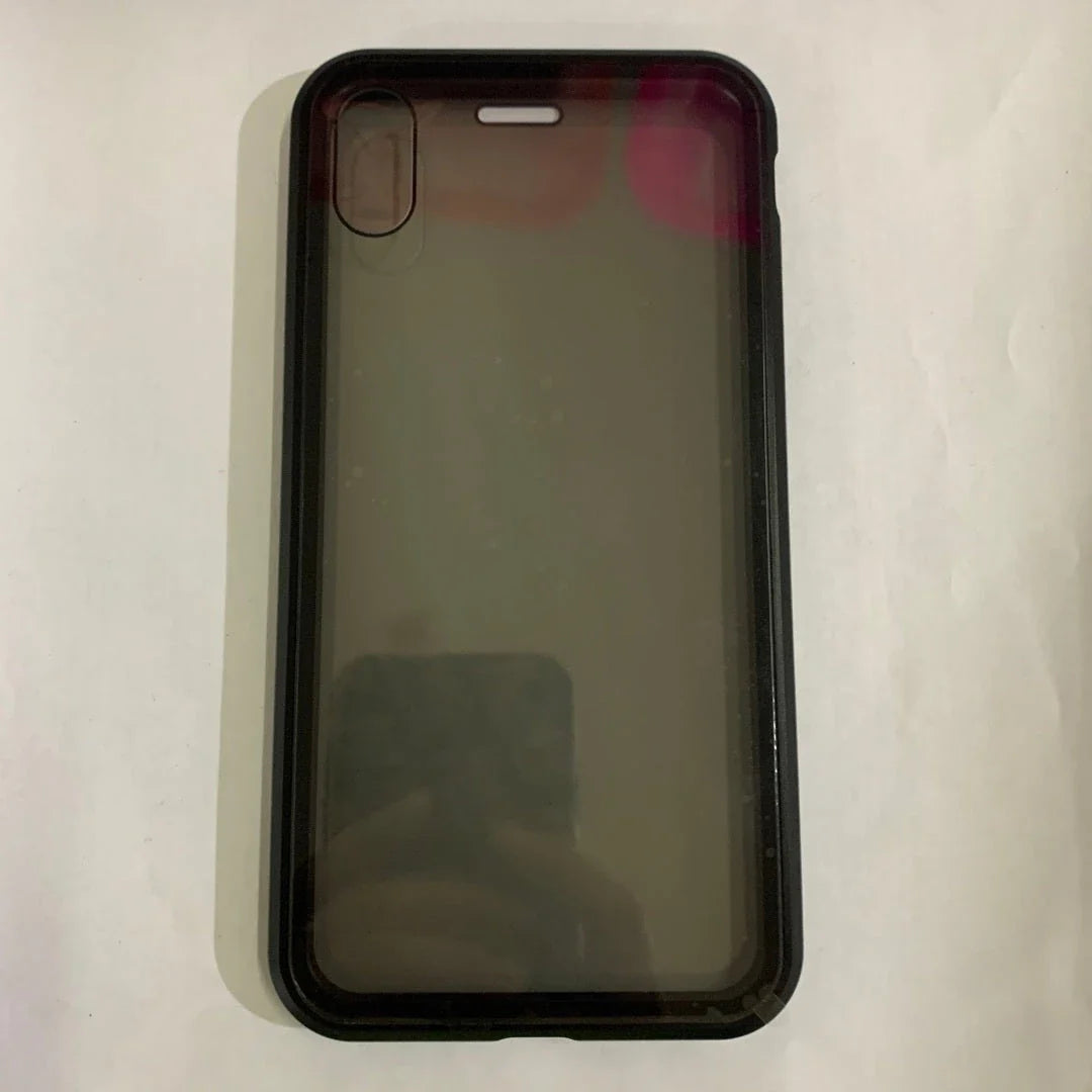 Sleek magnetic privacy phone case with tempered glass protection, compatible with various iPhone models