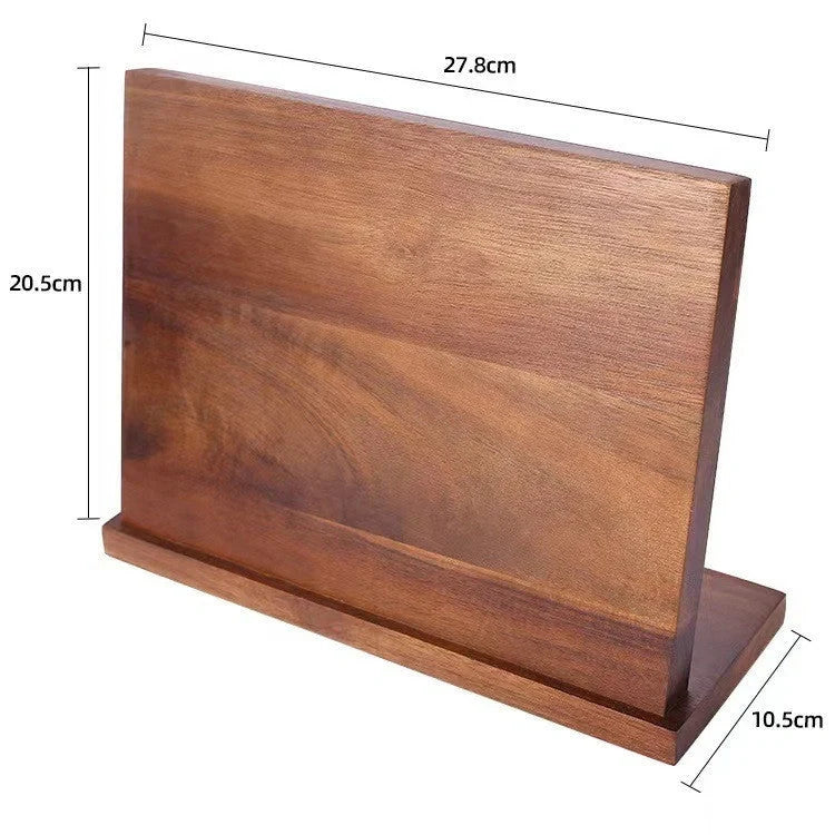 Solid wood magnetic knife holder for kitchen organisation