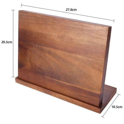 Solid wood magnetic knife holder for kitchen organisation