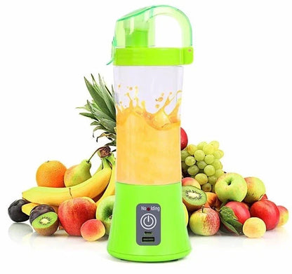 Portable USB Rechargeable Fruit Juicer Blender with 400mL Juice Cup in Blue, Pink, and Green Colors