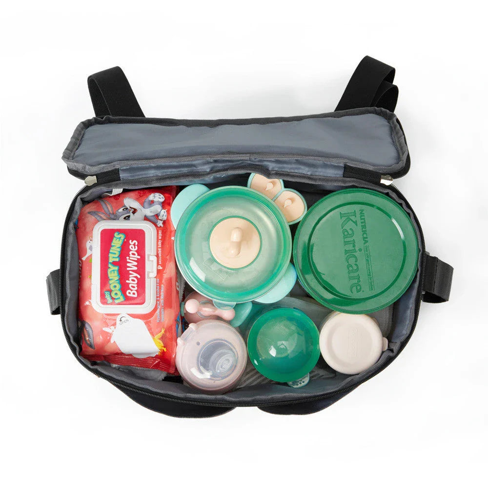 Premium waterproof backpack with multiple compartments, adjustable straps, and mesh side pockets for busy moms on the go.