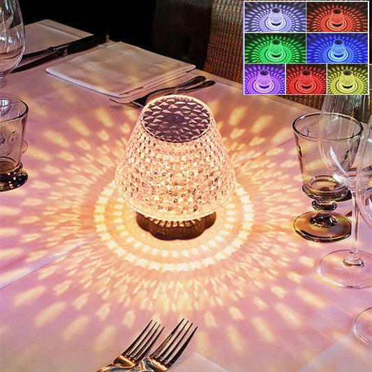 Diamond crystal table lamp with USB touch sensor and dimmable LED light