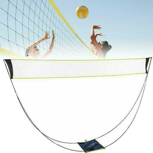 Professional portable foldable badminton net with carbon fiber frame in fluorescent green